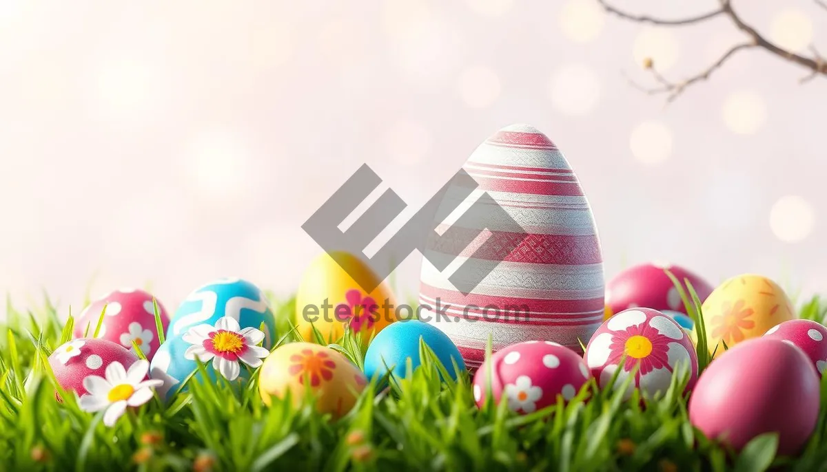 Picture of Colorful Easter Egg Decorations for Spring Celebration