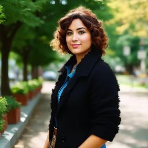 Smiling executive in black suit: professional and confident