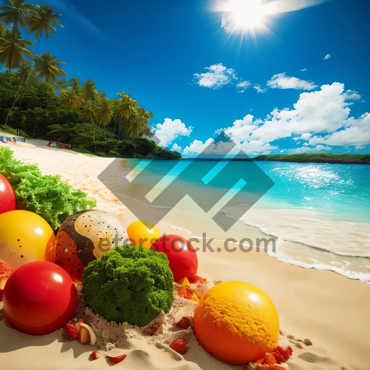 Picture of Fresh Vegetable Salad on the Beach