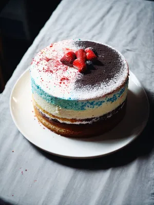 Delectable Berry Cream Cake with Coffee