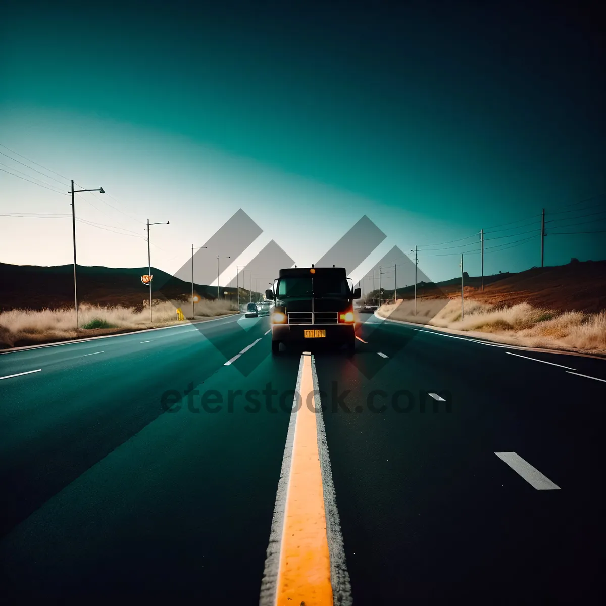 Picture of Swift Drive on Urban Freeway Under Cloudy Sky