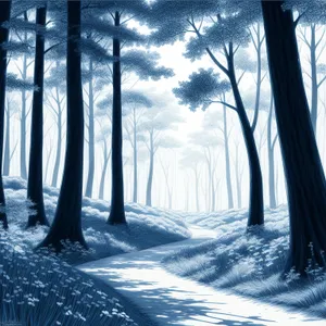 Winter Wonderland: Majestic Snowy Forest Landscape