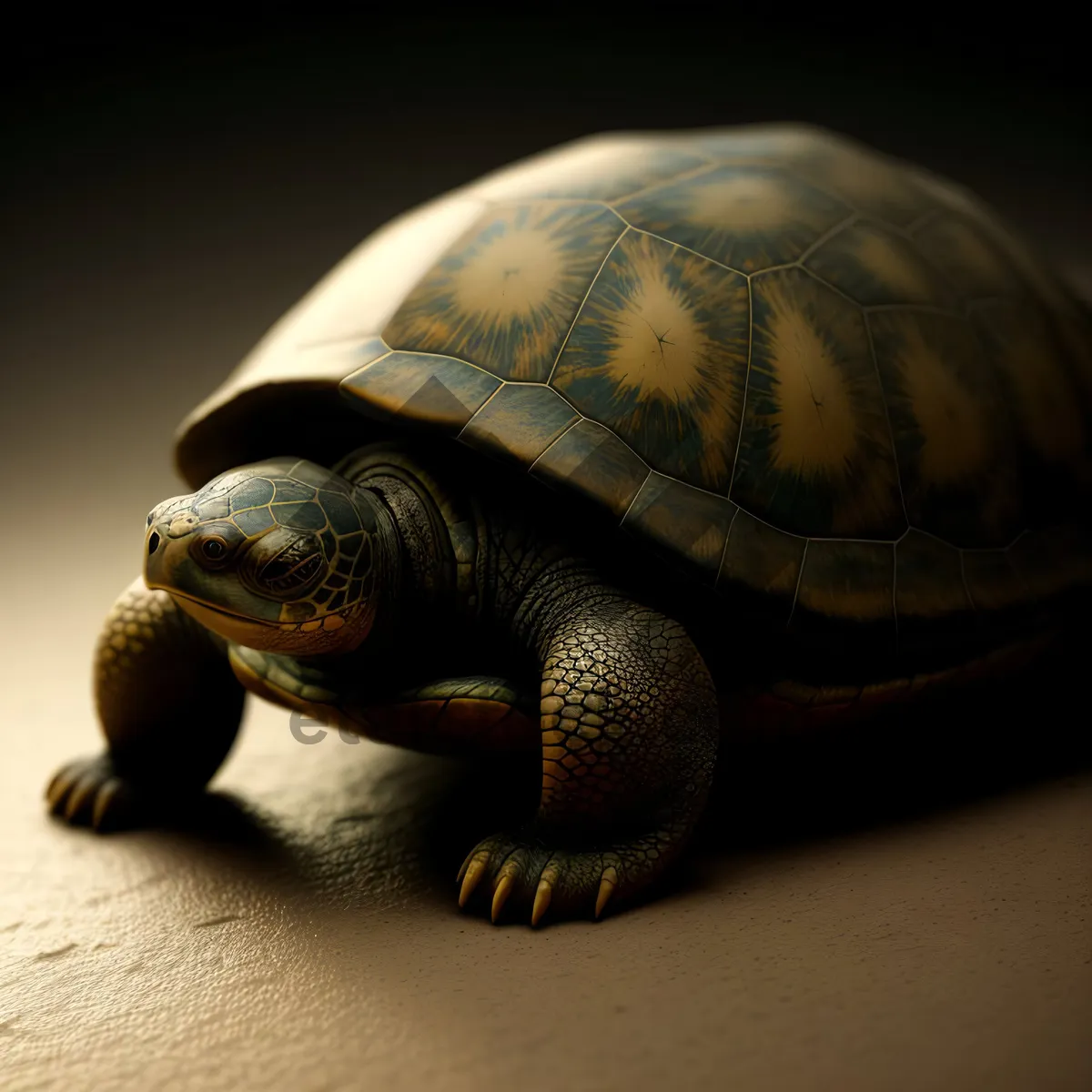 Picture of Cute Box Turtle enjoys its protected shell