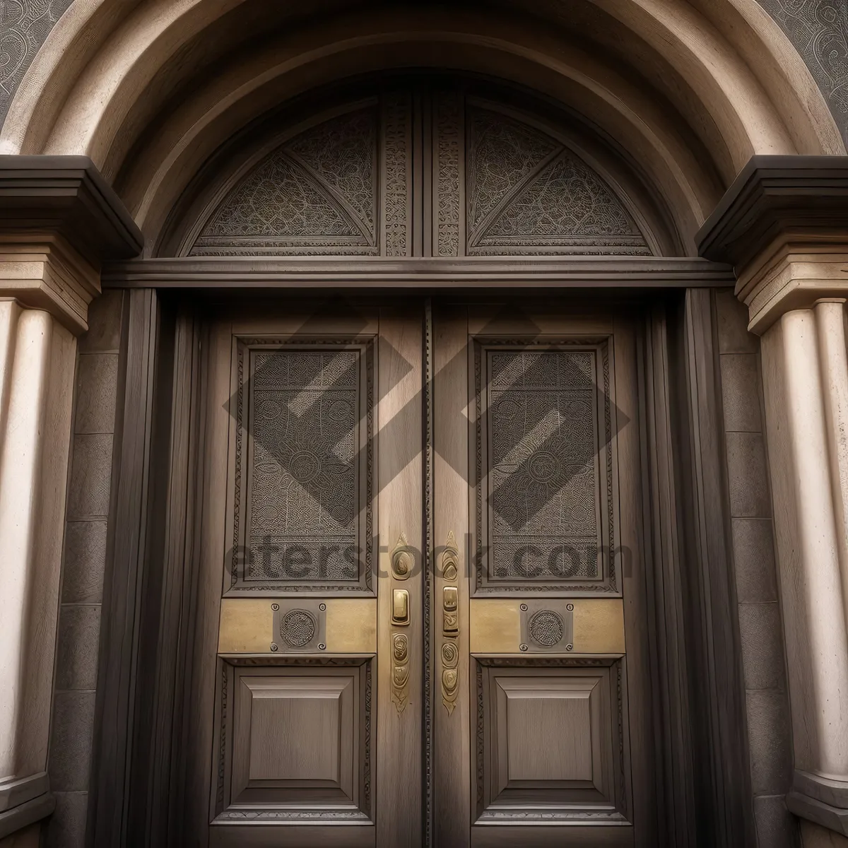 Picture of Ancient Cathedral - Stucco Windows and Historic Entrance