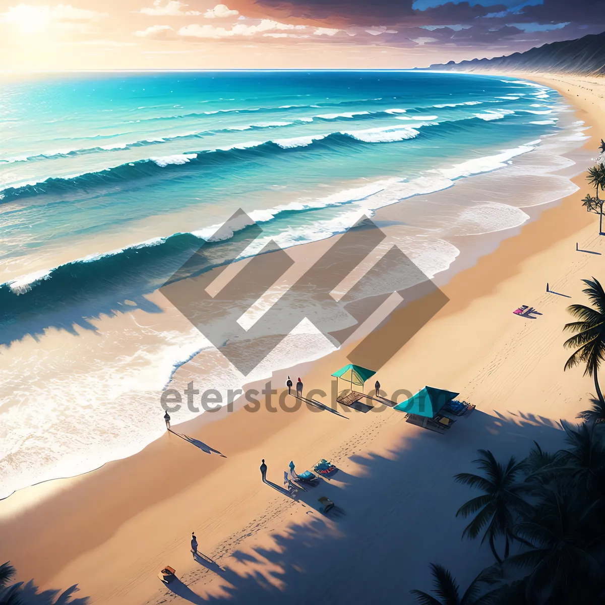 Picture of Tropical Paradise: Serene Beach with Turquoise Waters