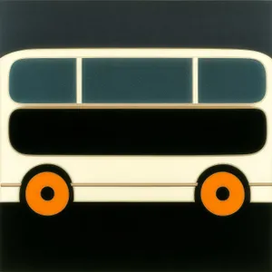 Modern Black Bus Icon Button