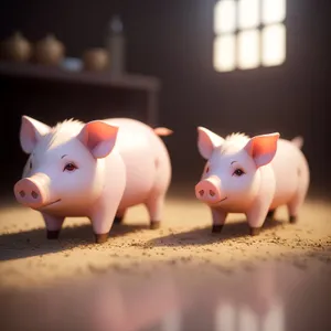 Pink Piggy Bank with Wealthy Savings