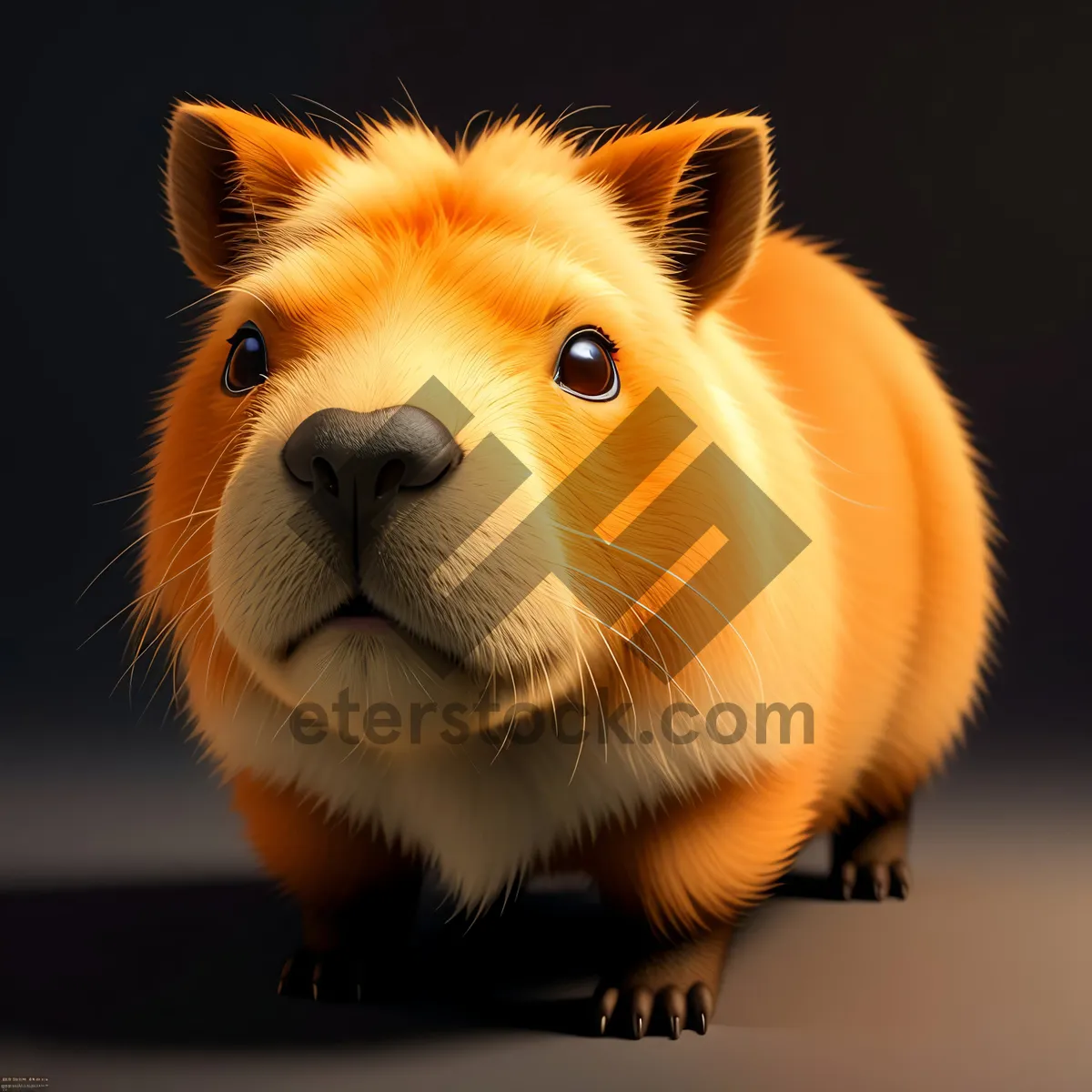 Picture of Furry Brown Guinea Pig with Whiskers: A Cute Domestic Pet