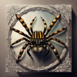 Black and Gold Garden Spider: Intricate Arachnid Chandelier