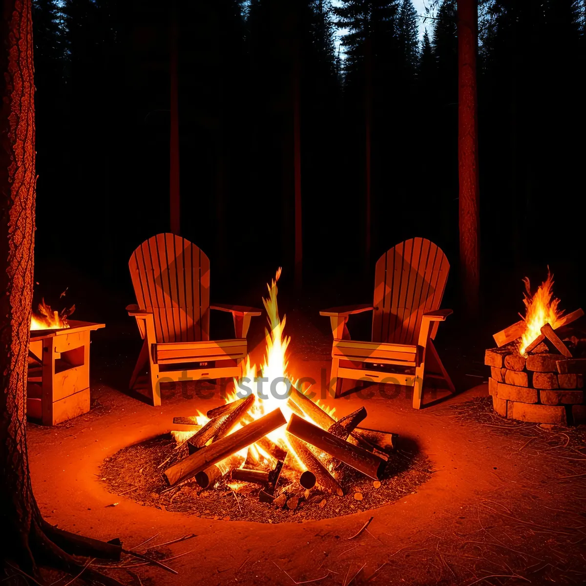 Picture of Nighttime Firelight Glow - Menorah's Warm Embrace