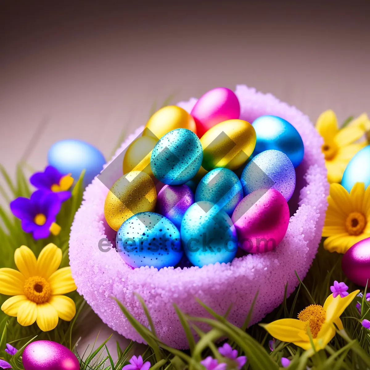 Picture of Colorful Pinwheel Party Decorations with Candy and Flowers