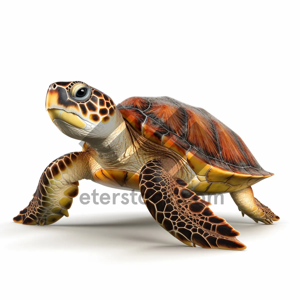 Picture of Reptile Eye in Desert Landscape - Turtle Closeup