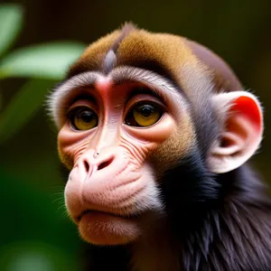 Wild Primate in Natural Jungle Habitat