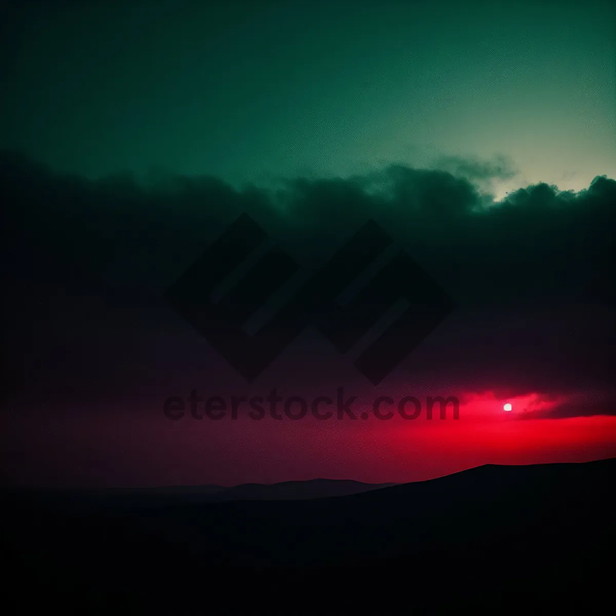 Picture of Vibrant Sunset Over Majestic Mountains