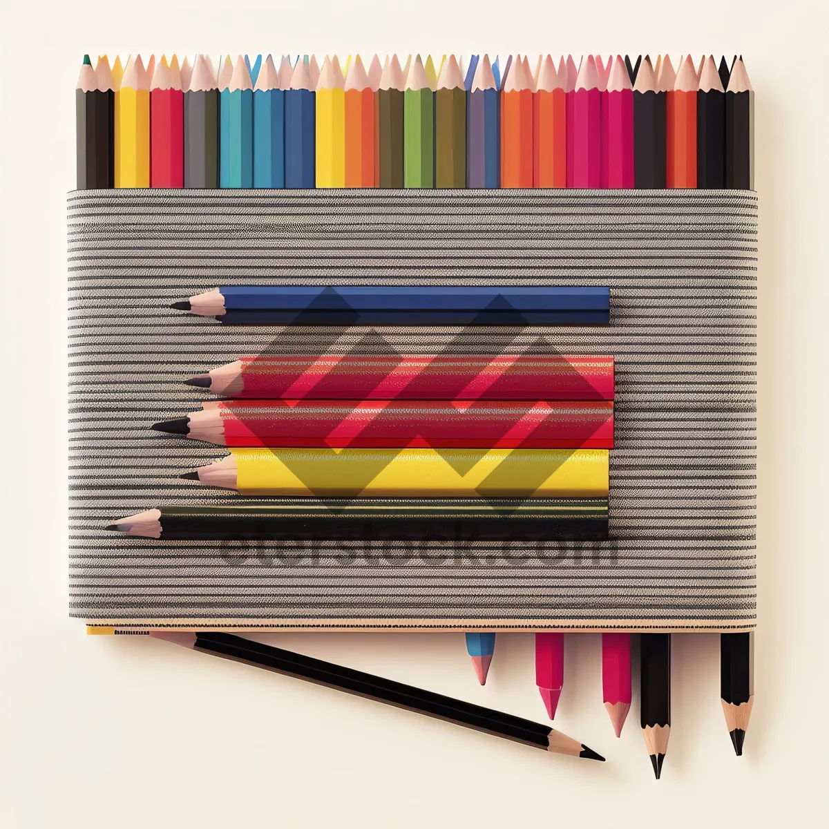 Picture of Vibrant Rainbow Pencil Box: A Burst of Colorful Creativity
