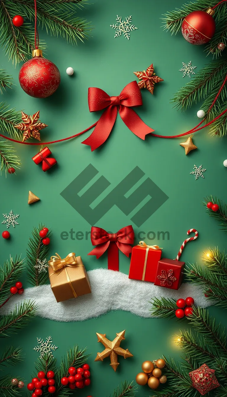 Picture of Golden Snowflake Christmas Greeting Card Decorations