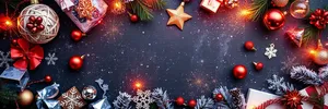 Golden Star Tree Ornament in Festive Winter Night