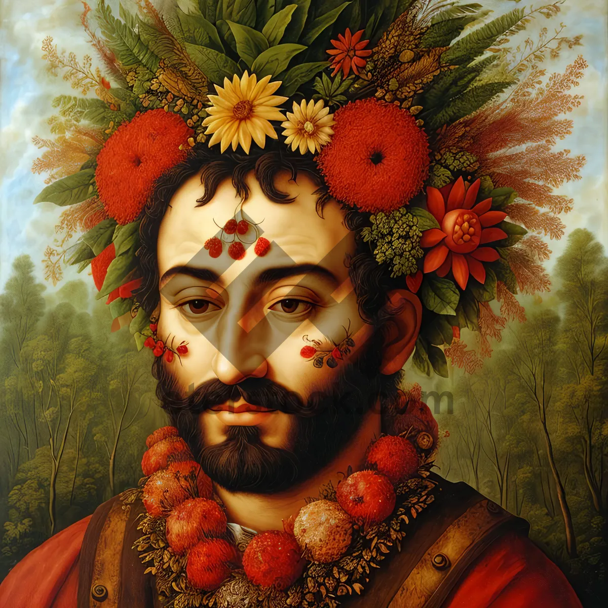 Picture of Smiling Lady Comedian in Carnival Costume