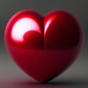Shiny Glass Heart Button – Valentine's Love Symbol