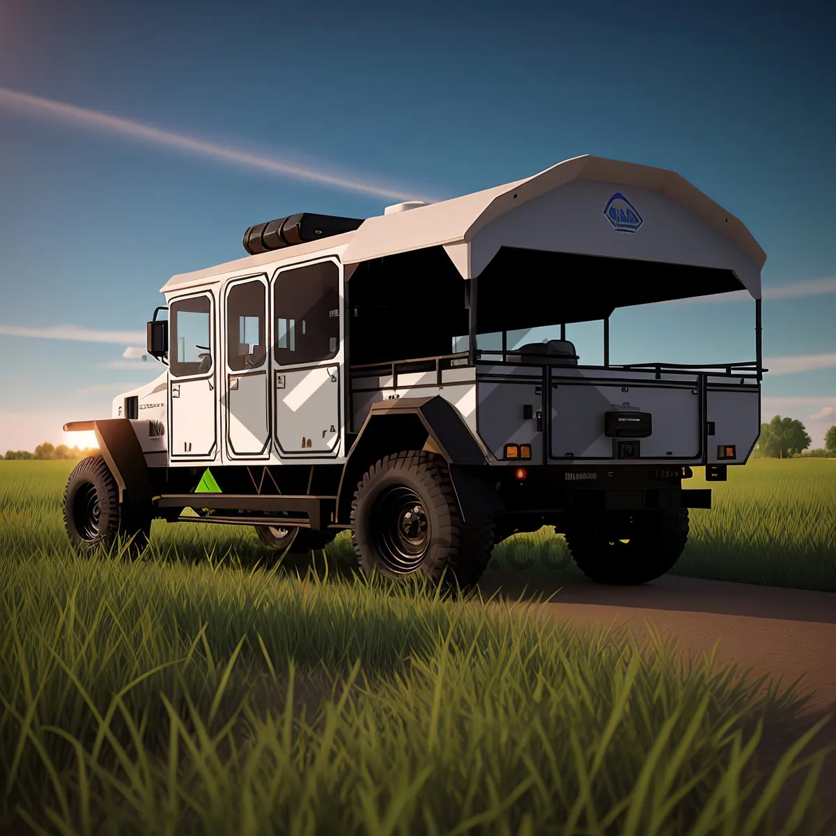 Picture of Rural Harvest: Jeep Truck in Meadow