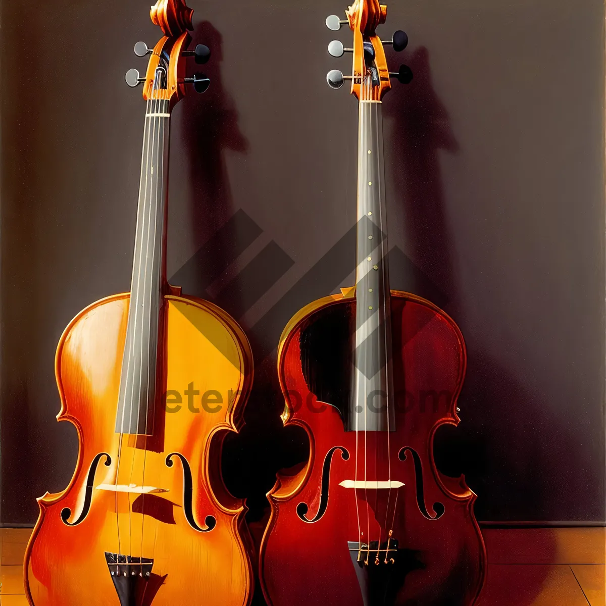 Picture of Musical String Instruments Harmony: Cello, Violin, Guitar