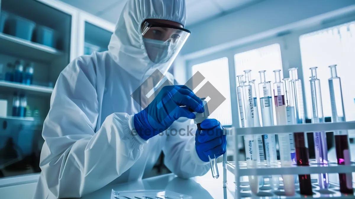 Picture of Professional team of health workers in laboratory conducting research.