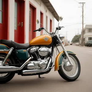 Speedy Motorcycle on Open Road