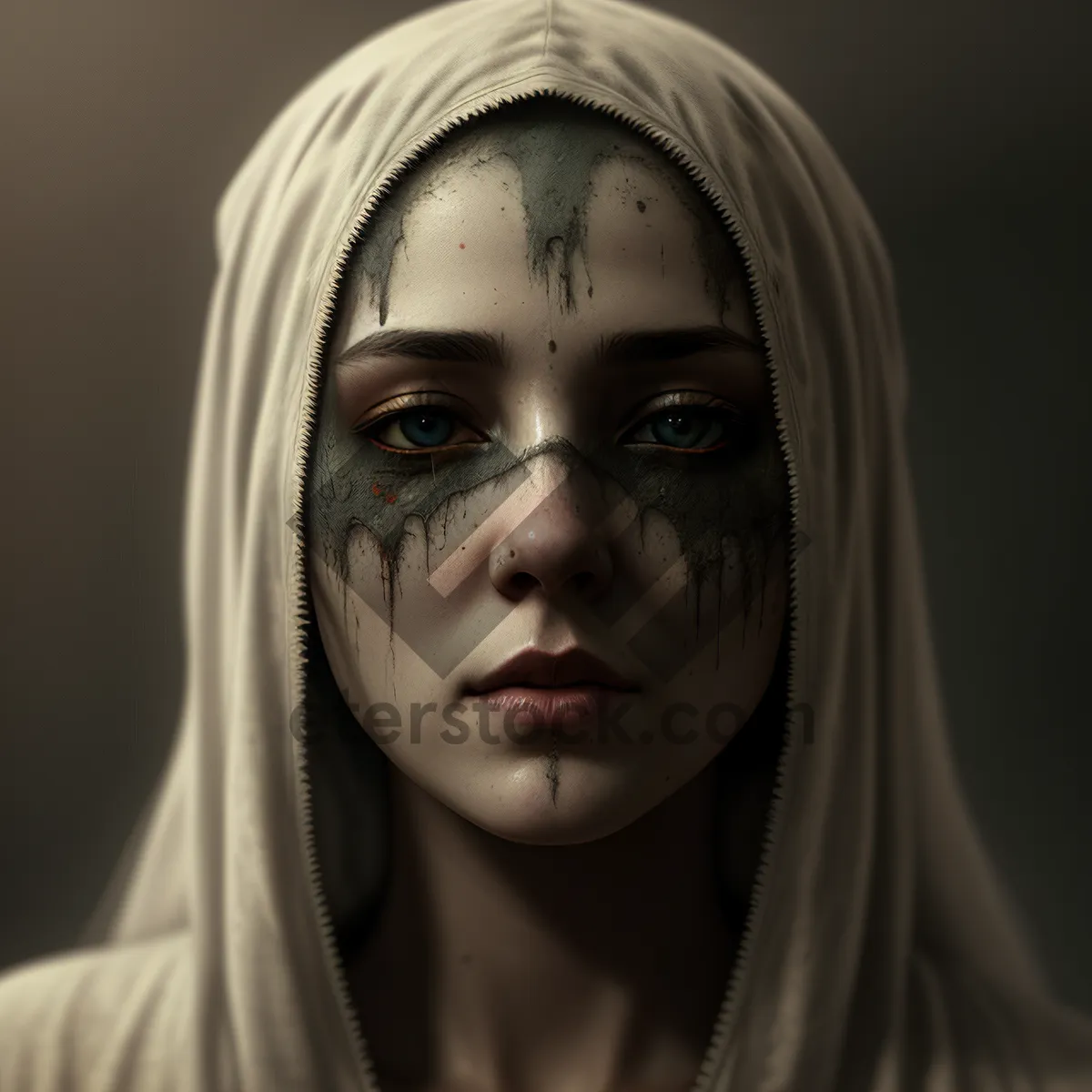 Picture of Fashionable Lady with Alluring Mask Concealing Face