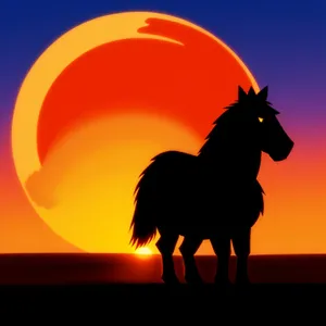 Gorgeous Sunset Silhouette with Majestic Horse