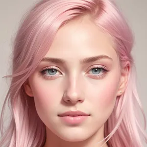 Beautiful Smiling Model with Gorgeous Wig – Studio Closeup