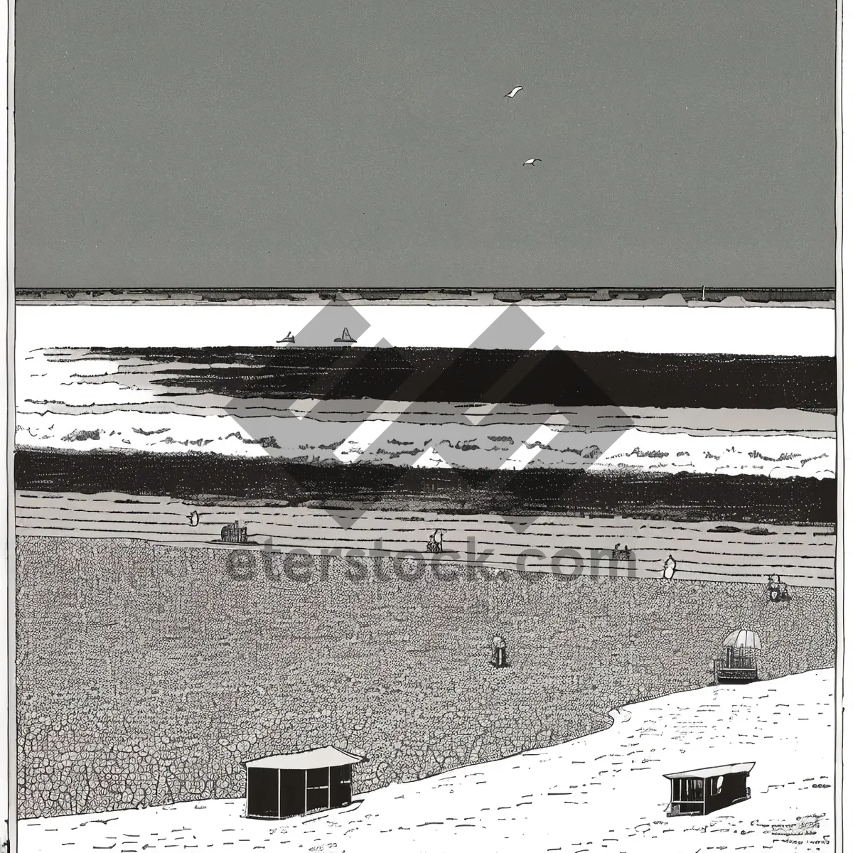 Picture of Snowy Beach Grunge Texture: A Weathered Winter Landscape.