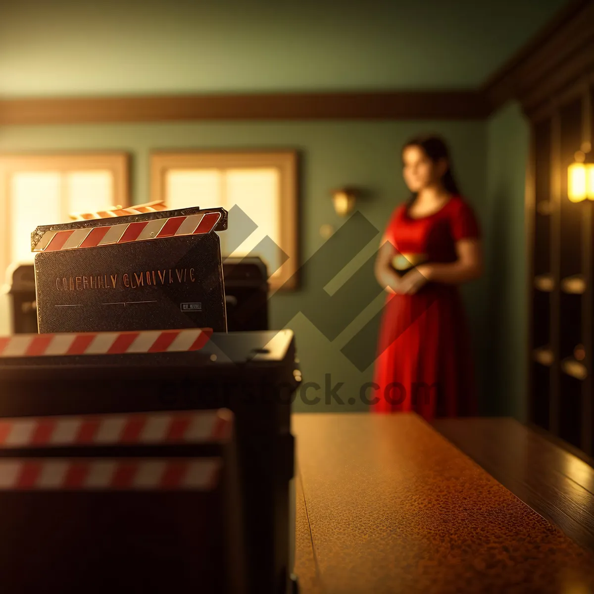 Picture of Modern Bedroom with Jukebox-inspired Record Player Setup