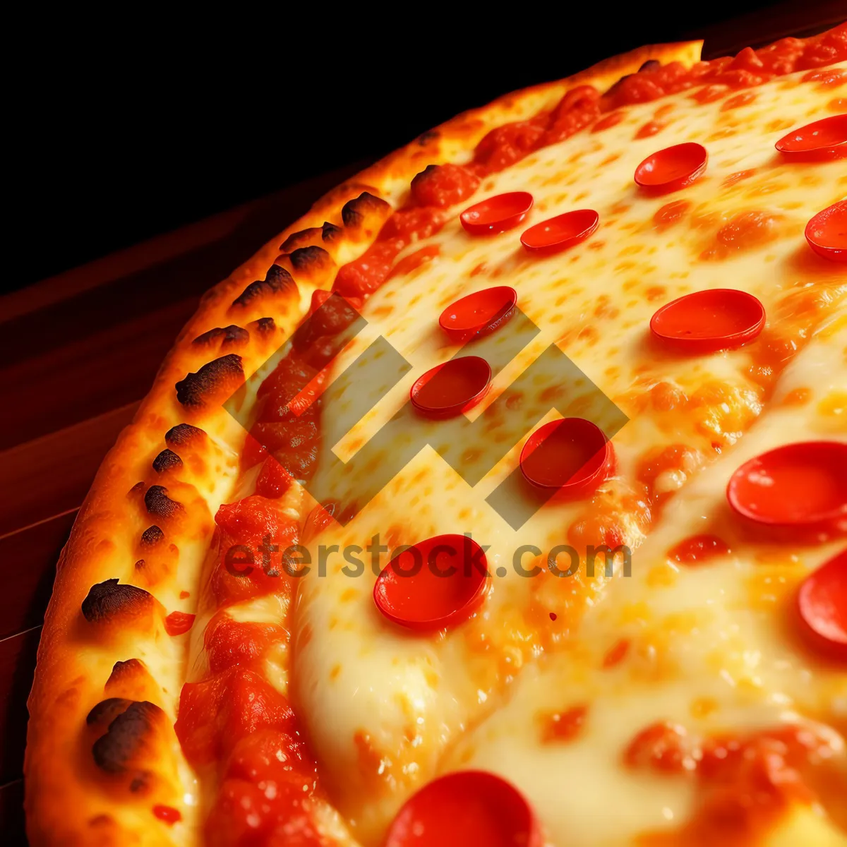 Picture of Delicious Gourmet Pizza with Pepperoni and Cheese