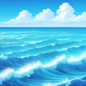 Tropical Coastal Waters - Serene Seascape with Breaking Waves