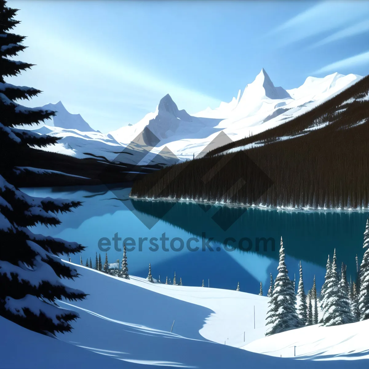 Picture of Majestic Winter Scenic Over Alpine Peaks