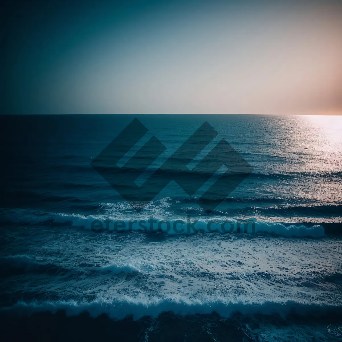 Picture of Idyllic Tropical Sunset Beachscape with Calm Waves
