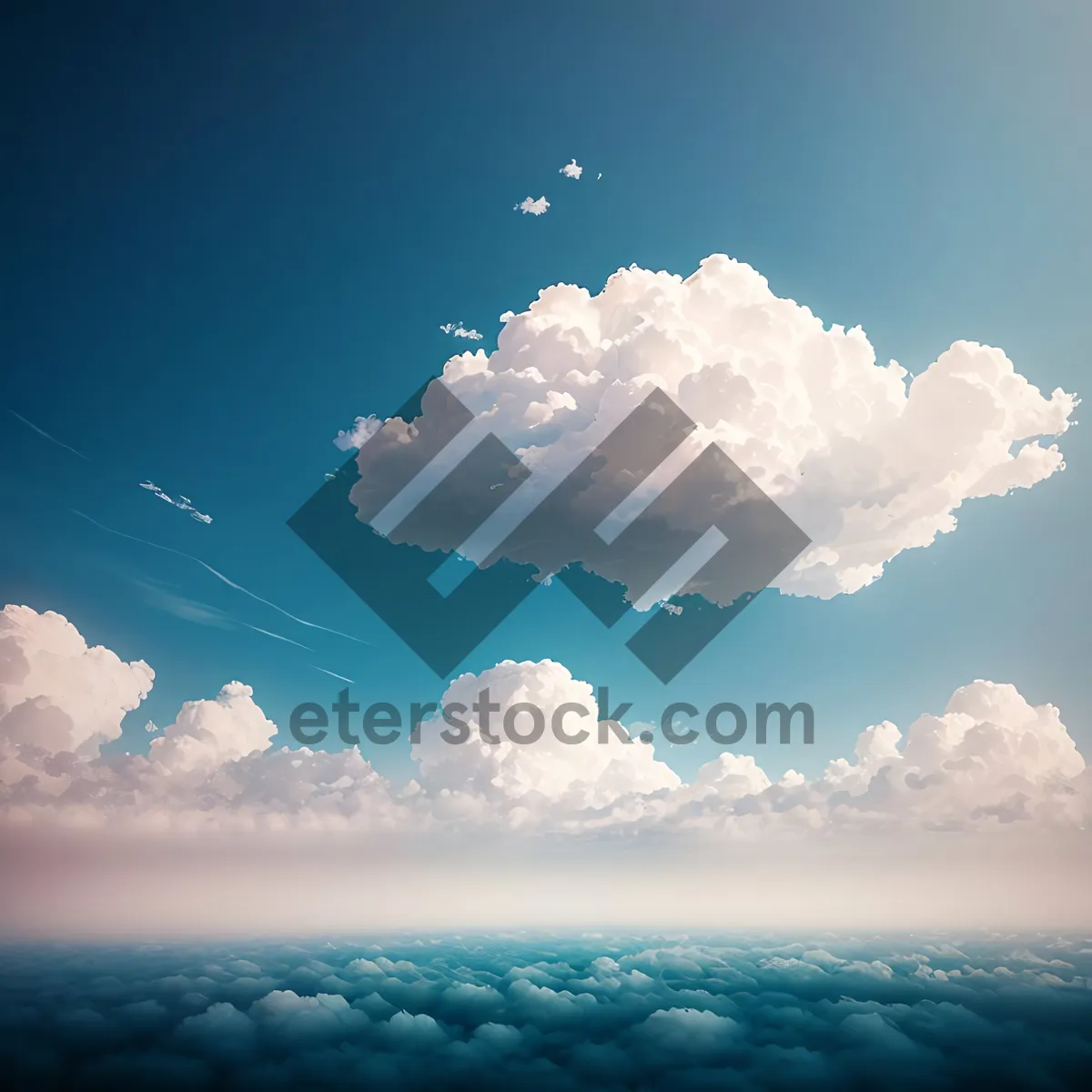 Picture of Vibrant Sky with Fluffy Clouds