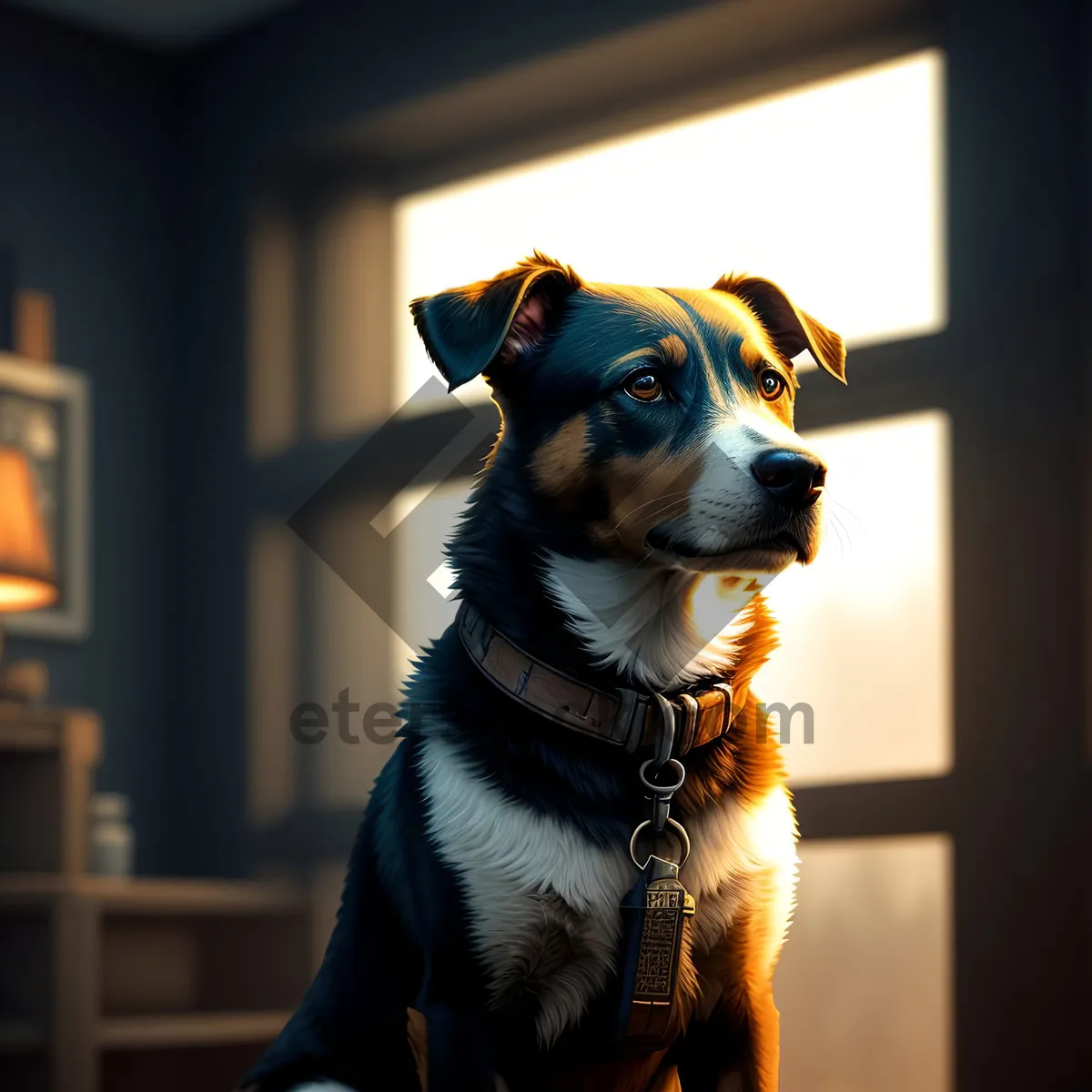 Picture of Adorable Jack Terrier Puppy in Studio Portrait