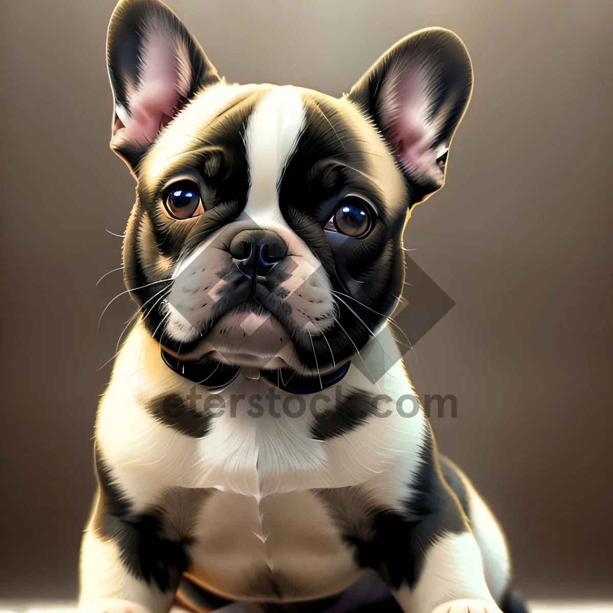 Picture of Endearing Wrinkled Bulldog Puppy in Charming Studio Portrait