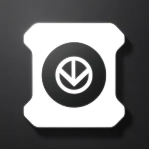Modern Black Square Button with Key Symbol