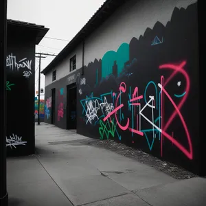 Artistic Street Gate with Decorative Graffiti