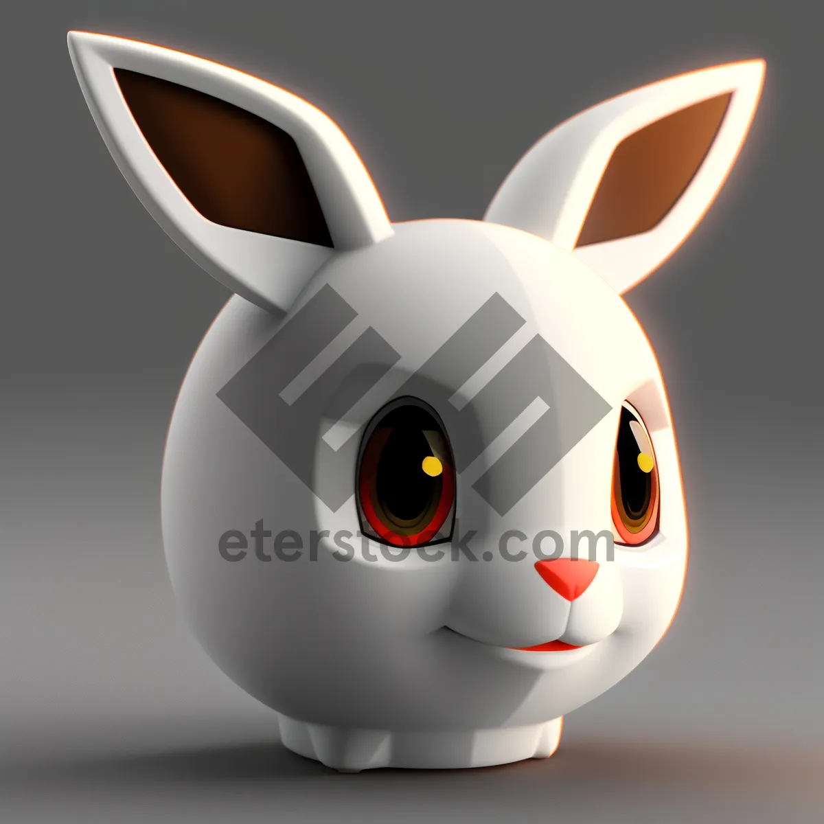 Picture of Cute Cartoon Piglet Bunny 3D Character