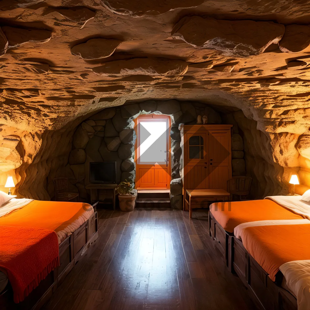 Picture of Rustic Stone Basement in Old Building Interior