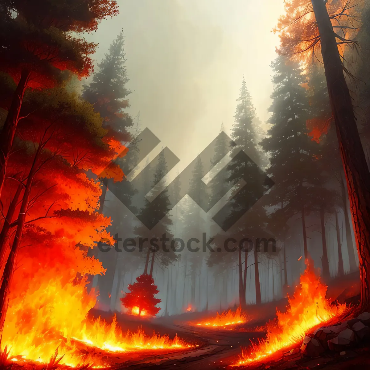 Picture of Fiery Mountain Blaze: A mesmerizing display of nature's heat and danger.