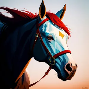 Graceful equine portrait - Majestic horse artwork