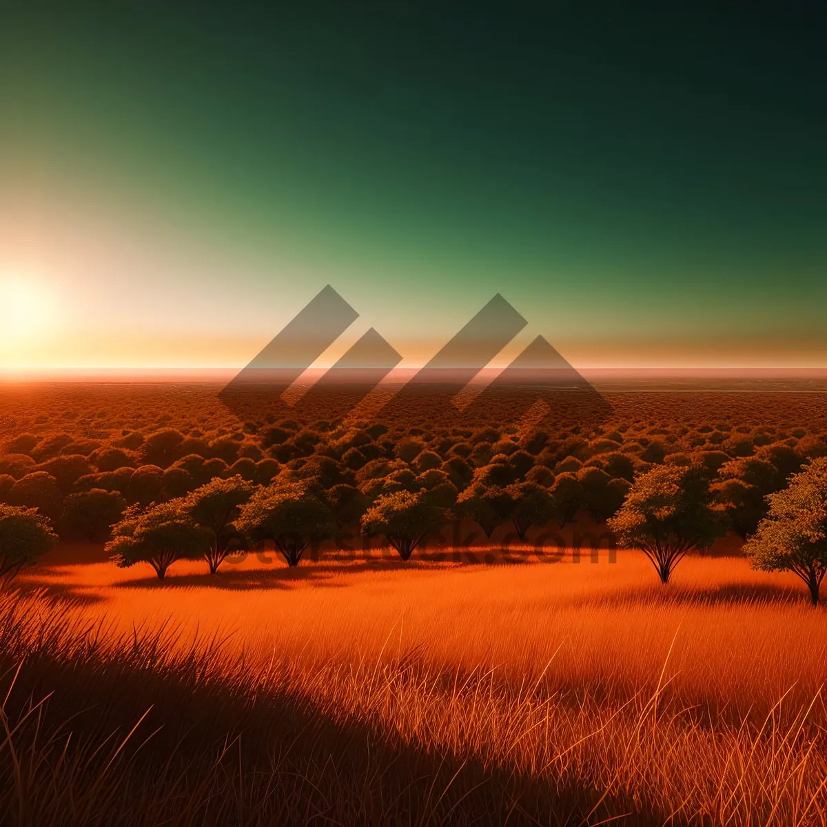 Picture of Vibrant Sunset Over Desert Dunes