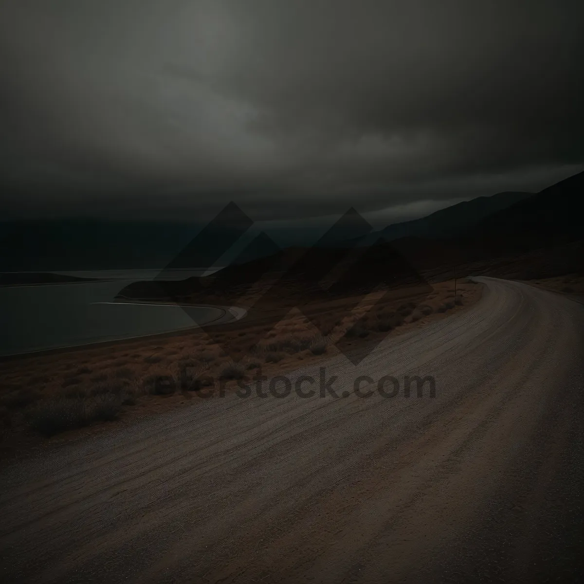 Picture of Serenity in the Sands: Desert Sunset Over Horizon