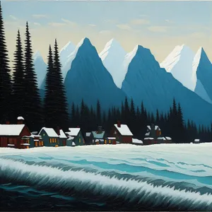 Winter Wonderland: Majestic Snowy Mountain Landscape