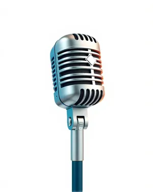 Classic microphone for vintage rock singer performance.