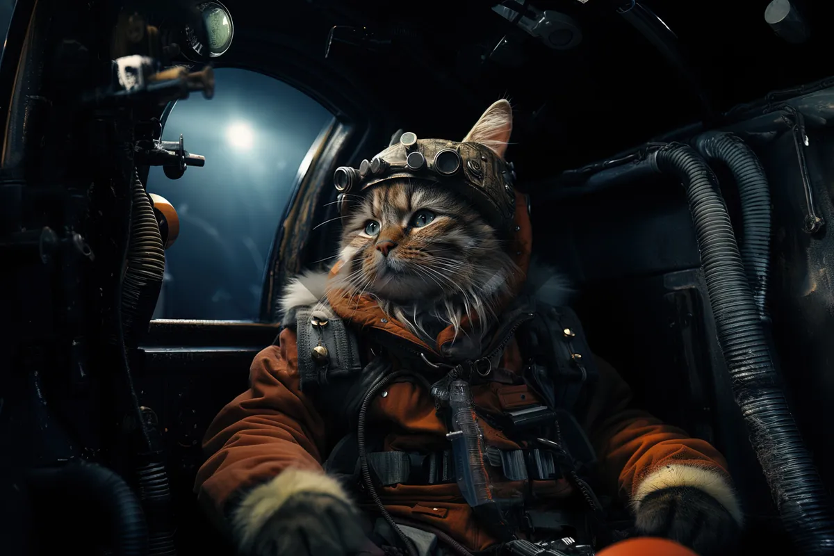 Picture of Feline astronaut cat in space suit